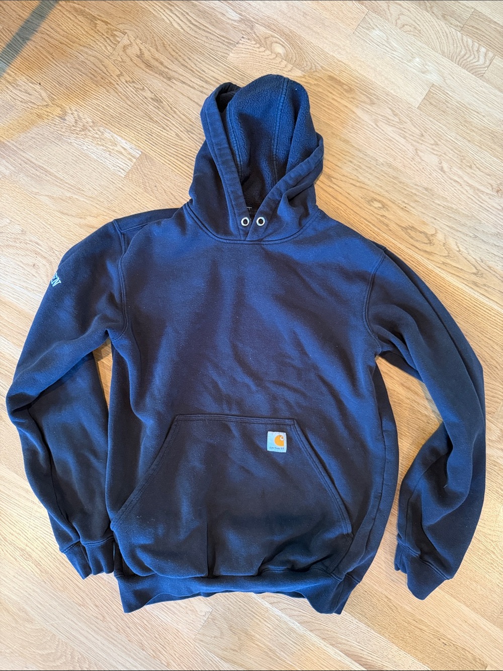 Carhartt Men’s Small Black Hooded Work Sweatshirt - fit teen boy